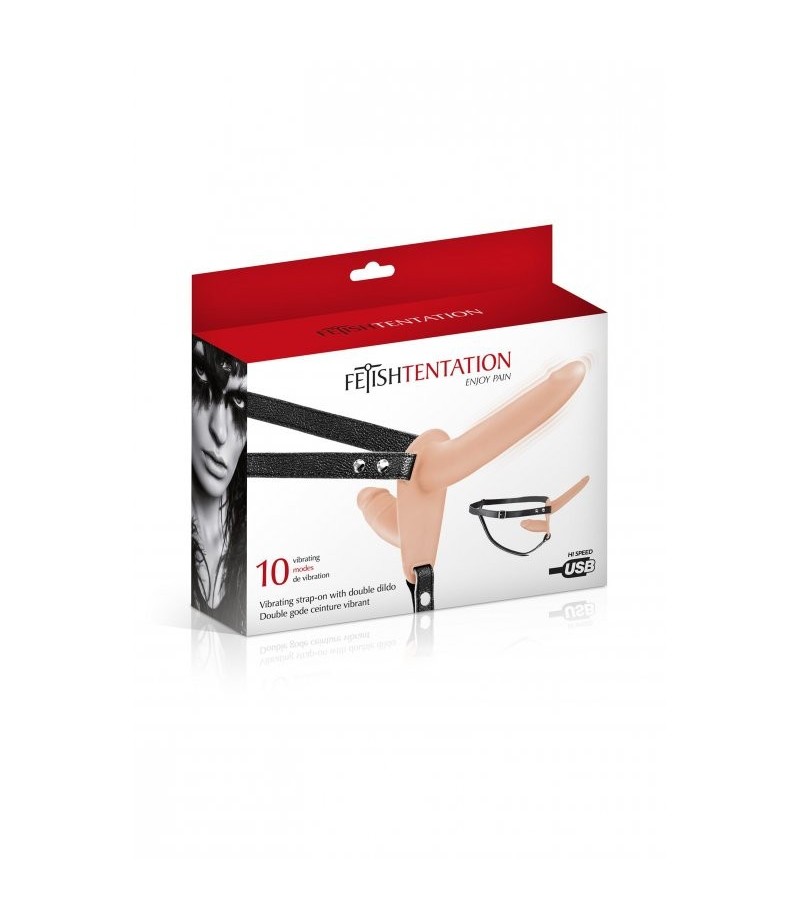 Arnes vibrador doble recargable