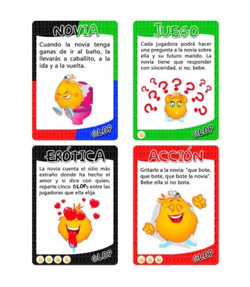 Juego cartas Glop despedida soltera para beber