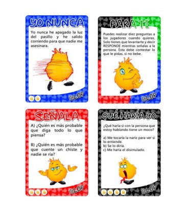 Juego cartas Glop verdad para beber